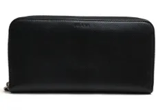 プラダ／PRADA 長財布 財布 ウォレット レディース 女性 女性用 レザー 革 本革 ブラック 黒  2ML317 PORTAFOGLIO LAMPO SAFFIANO ロゴ型押し 小銭入れあり ユニセックス 男女兼用 ラウンドジップ ラウンドファスナー