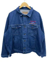 WRANGLER (ラングラー) 企業系 デニムジャケット Gジャン 刺繍 メキシコ製 古着 CHEVRLET シボレー 74145PW XXL ブルー メンズ/045