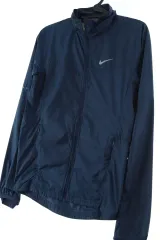 W(S) NIKE ジップアップ ウィンドブレーカー アウター ジャケット ランニング 軽量 ネイビー-15174