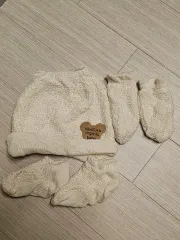 新生児 オーガニック ニット 帽子 手袋 靴下 セット
