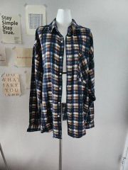 良品✨ チェック シャツ ネイビー系 チェック 柄 裏起毛 大きめ 厚手 