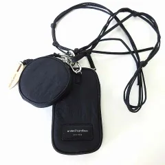 ユナイテッドバンブー UNITED BAMBOO スマホポーチ セット ナイロン キャンバス 辺見えみり コラボモデル BOUBNW0951 黒 ブラック 美品