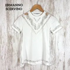 ERMANNO SCERVINO エルマンノシェルヴィーノ シースルー 刺繍 レース サイドスリット カットソー ホワイトのサムネイル