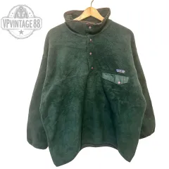 90s patagonia Synchilla（シンチラ） スナップ-T ダークグリーン/PURPLE メキシコ