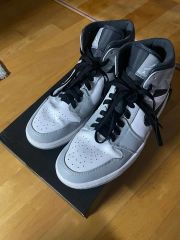 NIKE エアジョーダン1 MID グレー ストリート カジュアル y2k 白 