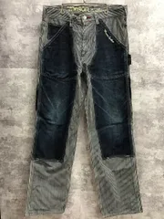 VANSON バンソン ダブルニーパンツ ペインターパンツ ヒッコリーデニム NVBL-203 ストライプ【F1239-004】のサムネイル