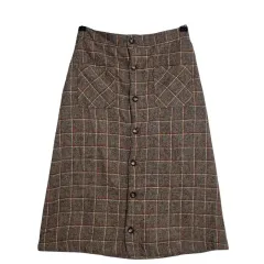 MAJESTIC マジェスティック ブラウン CHECK Aライン スカート / CHECK スカート 26のサムネイル