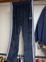 needles 直営店限定 ベロア トラックパンツ レオパード ブラック S