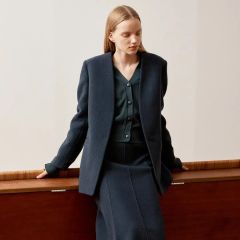 新品未使用タグ付き】HEVE Prima Peplum JK navy 38 - メルカリ