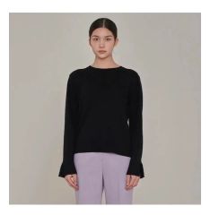 ella selectshop プルオーバー スカラップニット襟付き ブラック