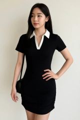 FABTIME ゴルフ ワンピース S ブラック ポロ襟 レディース 美品 - メルカリ