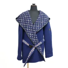 【天白】ルイヴィトン シグネチャー ダブルフェイス ショート ラップコート ブルー RW221WQWEFMCO24 モノグラム ウール アパレルのサムネイル