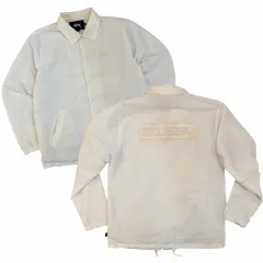 STUSSY ステューシー Spellout ナイロン コーチジャケット 白 