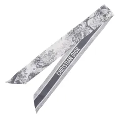【Dior】クリスチャンディオール ミッツァ トワル ドゥ ジュイ ソヴァージュ リボンスカーフ 15JOU106I602 シルク グレー レディース スカーフ