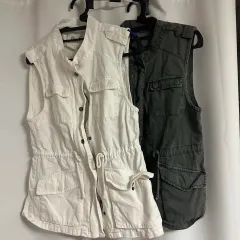 白/グレー ヴィンテージ ベスト