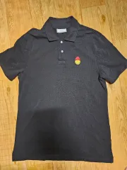 アミスマイルロゴ ブラック 半袖ポロTシャツ 110