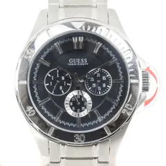 【Guess】ゲス W0361G1 ステンレススチール シルバー クオーツ アナログ表示 メンズ 黒文字盤 腕時計のサムネイル
