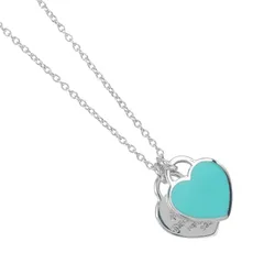 【TIFFANY&Co.】ティファニー リターン トゥ ティファニー ダブルハート シルバー925 ブルー レディース g ネックレス