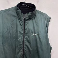 90s y2k NIKE ナイロンベスト リフレクター バイカラー 両面刺繍