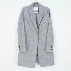 24SS✨SHIPS トリアセテート混 ノーラペル ジャケット グレー M 38