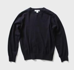 HYKE ハイク サーマル ワッフル クルーネック 長袖 ニット ロンT 黒 