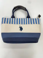 29 US POLO ASSN トートバッグ　ハンドバッグ　キャンバス　ブルー　ストライプ　ユーエスポロアッスン
