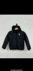 Adidas フード付き トラックジャケット O 黒 光沢 オールブラック 