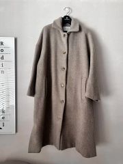 Leilian カシミヤ100% スタンドカラー ロングコート ベージュ 日本製