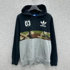 105 アディダス メンズ ミリタリー カモフラージュ フーディー Tシャツ