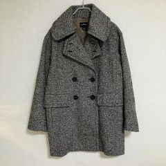 レア【M】マダムジョコンダ ツイード コート ステンカラー 長袖 茶 