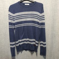 JOHN SMEDLEY グレー/青ストライプ 長袖セーター M - メルカリ