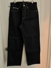 未使用《ショット》ツータックデニム(W30)黒 リネン SCHOTT - メルカリ