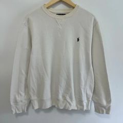 現行QR✨ポロラルフローレン 裏毛 クルーネックスウェット ポニー 白 L 