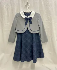 waltz by BEAMS DESIGN ウォルツ バイ ビームス シャドーチェック ボレロ スーツ セット ワンピース グレー ネイビー 120㎝ フォーマル