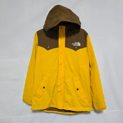 THE NORTH FACE ザノースフェイス イェロー/ブラウン ウィンドブレーカー フード ジャケット キッズ 130 1112