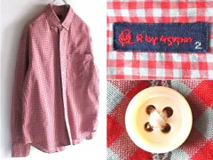 R by 45rpm コットン ギンガムチェックシャツ BDシャツ 2 レッド ブルーグレー 日本製 男女着用可 Umii908 Badou-Rのサムネイル