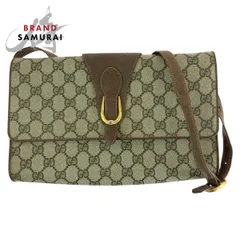 GUCCI グッチ ヴィンテージ オールドグッチ ブラウン GGスプリームキャンバス/レザー ショルダーバッグ ポシェット レディース 601816【中古】