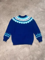 70s ノルディック ハンドメイド ウールニット