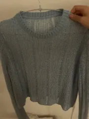 ライトブルー ニット メッシュ