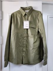 Acne Studios ナイロンシャツ ブラック 光沢感 サイドポケット付 