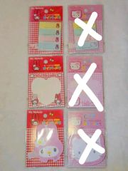 【新品・未使用】 ハローキティ　はりつけメモ　4つセット　リフィール　レトロ 新品・未使用】 ハローキティ はりつけメモ 4つセット リフィール