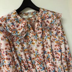 美品LEE MATHEWSパフスリーブ花柄ワンピース リネンガーリービンテージ