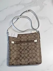 COACH コーチ ローアン ファイル クロスボディバッグ 新品 カーキ ベージュ ミックス