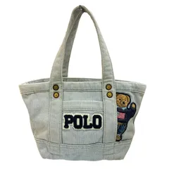 ポロラルフローレン Polo Ralph Lauren ベア― デニム ハンドバッグ 熊 刺繍 ライトブルー ♯1073013787のサムネイル