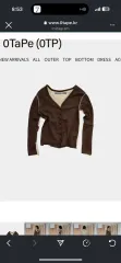 0テープ ASYMMETRICAL BACK CARDIGAN BR