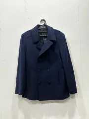 DKNY ネイビー ダブル ボタン ウール コート メンズ M 95サイズ (状態 良し)のサムネイル