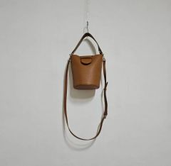 &MyuQ 2WAY バケツバッグキャンバスブラウン ショルダーバッグPlage 