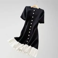 バイカラー フレア ONE PIECE-L
