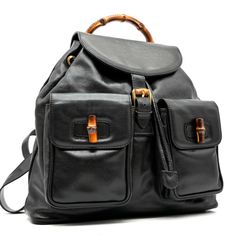 美品☆ グッチ バンブー ダブルポケット リュック オールレザー - メルカリ