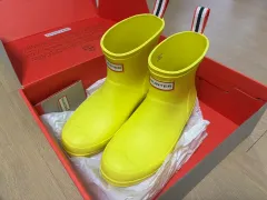 ハンター オリジナル プレイ ショート レインブーツ イエロー